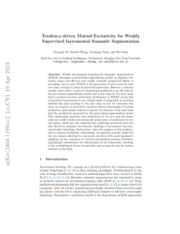 Tendency-driven Mutual Exclusivity for Weakly Supervised Incremental
  Semantic Segmentation