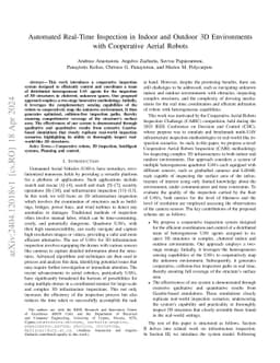 Automated Real-Time Inspection in Indoor and Outdoor 3D Environments
  with Cooperative Aerial Robots