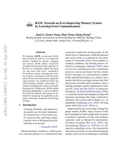 RAM: Towards an Ever-Improving Memory System by Learning from
  Communications