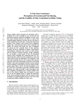 E-Vote Your Conscience: Perceptions of Coercion and Vote Buying, and the
  Usability of Fake Credentials in Online Voting