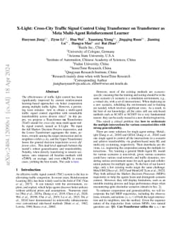 X-Light: Cross-City Traffic Signal Control Using Transformer on
  Transformer as Meta Multi-Agent Reinforcement Learner
