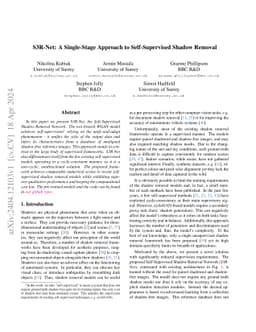 S3R-Net: A Single-Stage Approach to Self-Supervised Shadow Removal