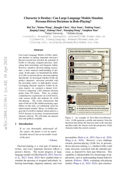 Character is Destiny: Can Large Language Models Simulate Persona-Driven
  Decisions in Role-Playing?