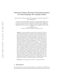 Omniview-Tuning: Boosting Viewpoint Invariance of Vision-Language
  Pre-training Models