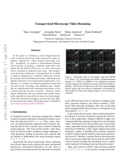Unsupervised Microscopy Video Denoising