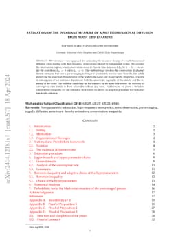 Estimation of the invariant measure of a multidimensional diffusion from
  noisy observations
