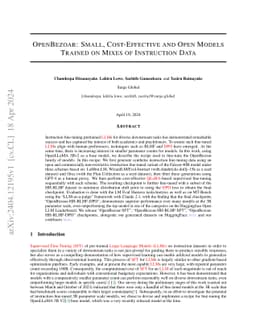 OpenBezoar: Small, Cost-Effective and Open Models Trained on Mixes of
  Instruction Data