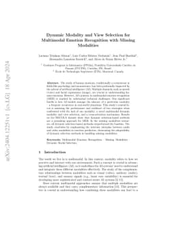 Dynamic Modality and View Selection for Multimodal Emotion Recognition
  with Missing Modalities