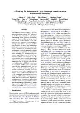 Advancing the Robustness of Large Language Models through Self-Denoised
  Smoothing