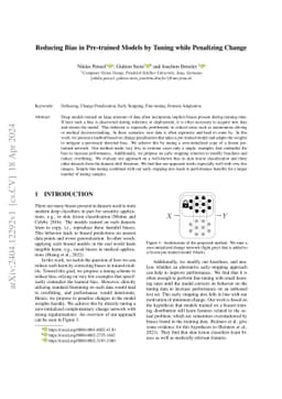 Reducing Bias in Pre-trained Models by Tuning while Penalizing Change