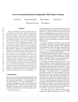 Inverse Neural Rendering for Explainable Multi-Object Tracking