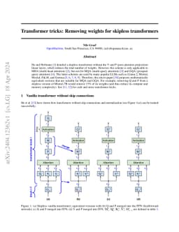 Transformer tricks: Removing weights for skipless transformers