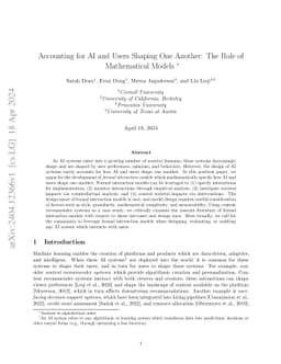 Accounting for AI and Users Shaping One Another: The Role of
  Mathematical Models