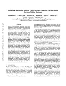 MedThink: Explaining Medical Visual Question Answering via Multimodal
  Decision-Making Rationale