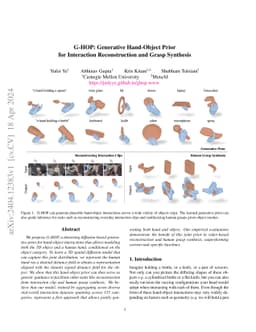 G-HOP: Generative Hand-Object Prior for Interaction Reconstruction and
  Grasp Synthesis