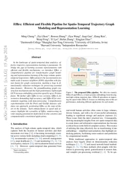 Efflex: Efficient and Flexible Pipeline for Spatio-Temporal Trajectory
  Graph Modeling and Representation Learning