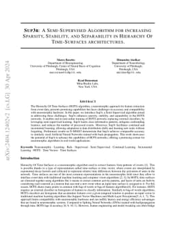 Sup3r: A Semi-Supervised Algorithm for increasing Sparsity, Stability,
  and Separability in Hierarchy Of Time-Surfaces architectures