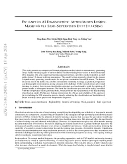 Enhancing AI Diagnostics: Autonomous Lesion Masking via Semi-Supervised
  Deep Learning