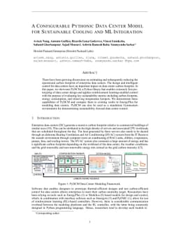 A Configurable Pythonic Data Center Model for Sustainable Cooling and ML
  Integration