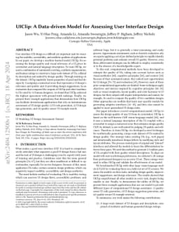 UIClip: A Data-driven Model for Assessing User Interface Design