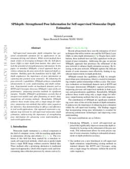 SPIdepth: Strengthened Pose Information for Self-supervised Monocular
  Depth Estimation