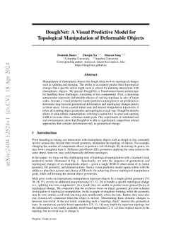 DoughNet: A Visual Predictive Model for Topological Manipulation of
  Deformable Objects