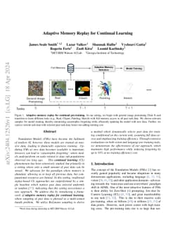 Adaptive Memory Replay for Continual Learning
