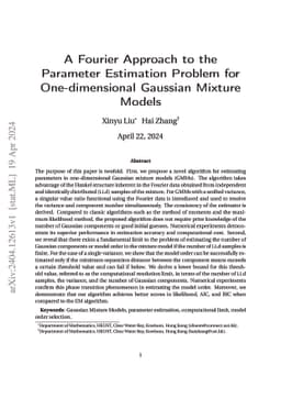A Fourier Approach to the Parameter Estimation Problem for
  One-dimensional Gaussian Mixture Models
