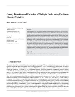 Greedy Detection and Exclusion of Multiple Faults using Euclidean
  Distance Matrices