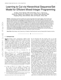 Learning to Cut via Hierarchical Sequence/Set Model for Efficient
  Mixed-Integer Programming