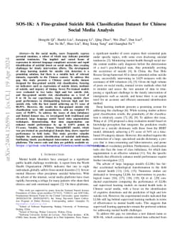 SOS-1K: A Fine-grained Suicide Risk Classification Dataset for Chinese
  Social Media Analysis