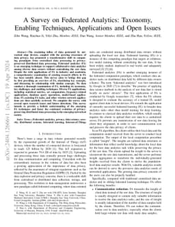 A Survey on Federated Analytics: Taxonomy, Enabling Techniques, Applications and Open Issues