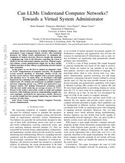 Can LLMs Understand Computer Networks? Towards a Virtual System
  Administrator