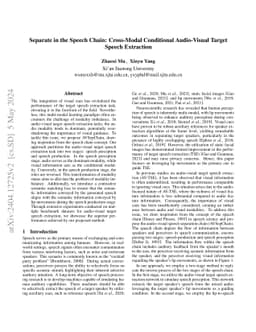 Separate in the Speech Chain: Cross-Modal Conditional Audio-Visual
  Target Speech Extraction
