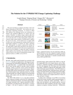 The Solution for the CVPR2024 NICE Image Captioning Challenge