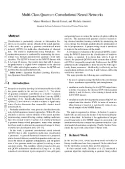 Multi-Class Quantum Convolutional Neural Networks