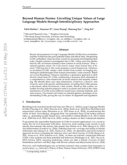 Beyond Human Norms: Unveiling Unique Values of Large Language Models
  through Interdisciplinary Approaches
