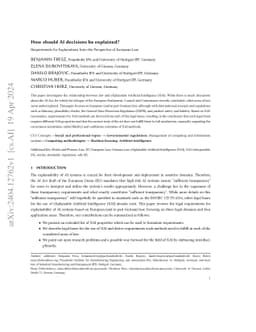 How should AI decisions be explained? Requirements for Explanations from
  the Perspective of European Law