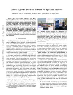 Camera Agnostic Two-Head Network for Ego-Lane Inference