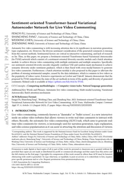 Sentiment-oriented Transformer-based Variational Autoencoder Network for
  Live Video Commenting