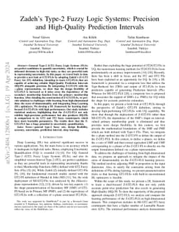 Zadeh's Type-2 Fuzzy Logic Systems: Precision and High-Quality
  Prediction Intervals
