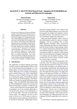 TartuNLP @ SIGTYP 2024 Shared Task: Adapting XLM-RoBERTa for Ancient and
  Historical Languages