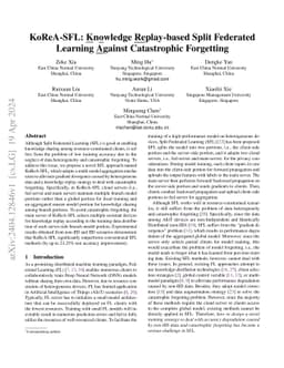 KoReA-SFL: Knowledge Replay-based Split Federated Learning Against
  Catastrophic Forgetting