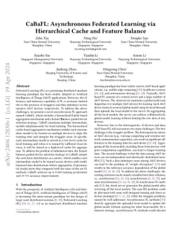 CaBaFL: Asynchronous Federated Learning via Hierarchical Cache and
  Feature Balance