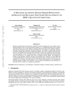 A Machine Learning-Based Error Mitigation Approach For Reliable Software
  Development On IBM'S Quantum Computers