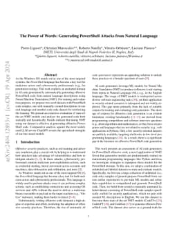 The Power of Words: Generating PowerShell Attacks from Natural Language