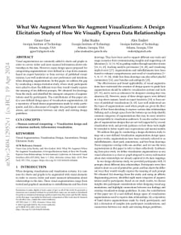 What We Augment When We Augment Visualizations: A Design Elicitation
  Study of How We Visually Express Data Relationships