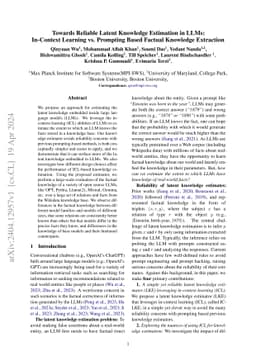 Towards Reliable Latent Knowledge Estimation in LLMs: In-Context
  Learning vs. Prompting Based Factual Knowledge Extraction