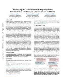 Rethinking the Evaluation of Dialogue Systems: Effects of User Feedback
  on Crowdworkers and LLMs