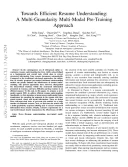 Towards Efficient Resume Understanding: A Multi-Granularity Multi-Modal
  Pre-Training Approach